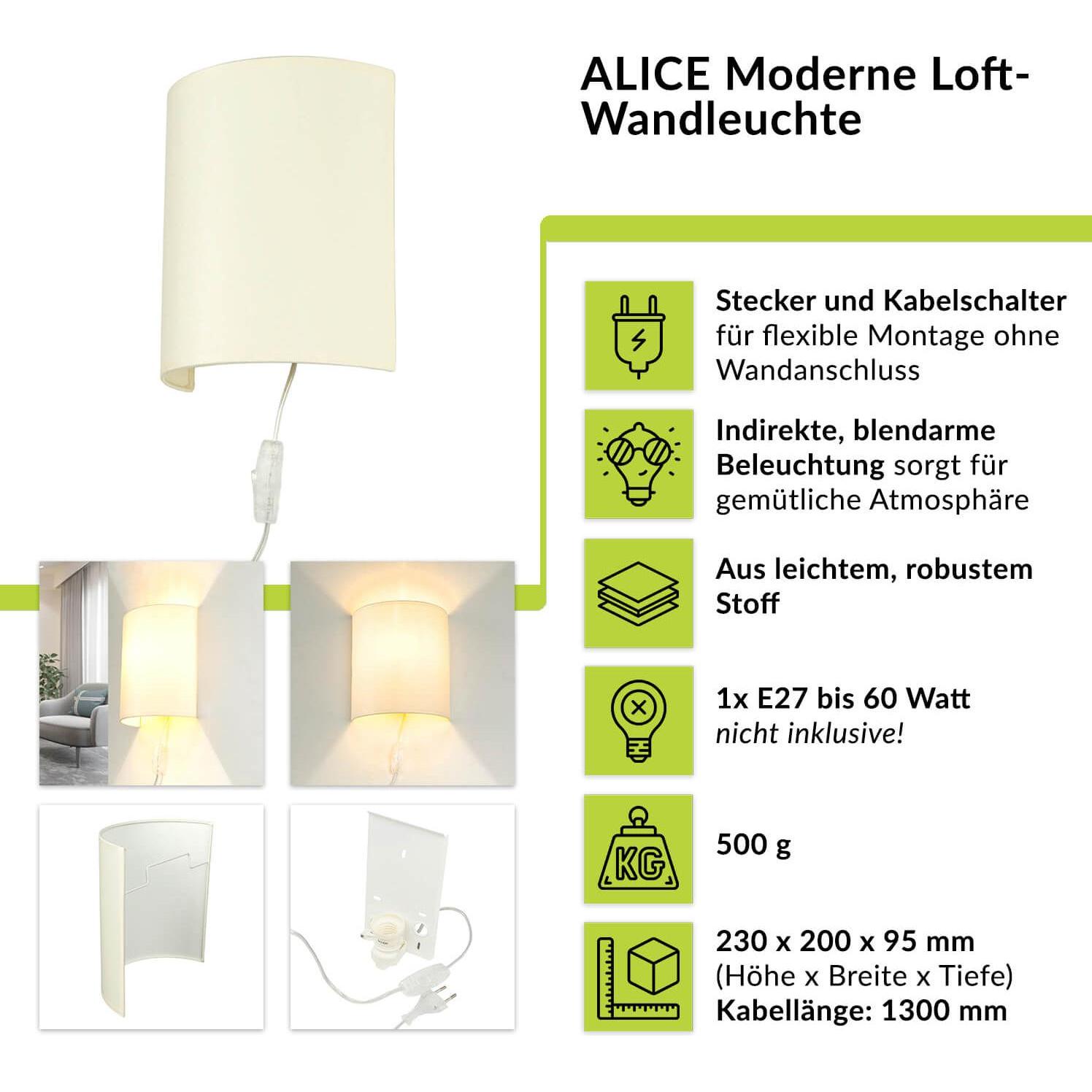 Thumbnail - Licht-Erlebnisse, Wandleuchte + Deckenleuchte, Alice (E27)