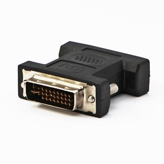 Logo Video Adapter, DVI-Stecker (24+5) - VGA-Buchse (D-sub), schwarz, Blister (VGA), Adattatore dati + video, Nero