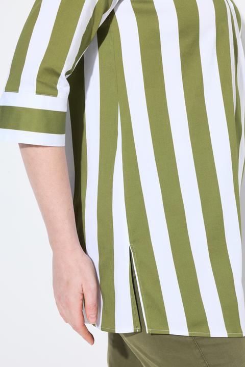 Produktbild Ulla Popken Bluse, Längsstreifen, A-Linie, V-Ausschnitt, 3/4-Arm (42, 44)