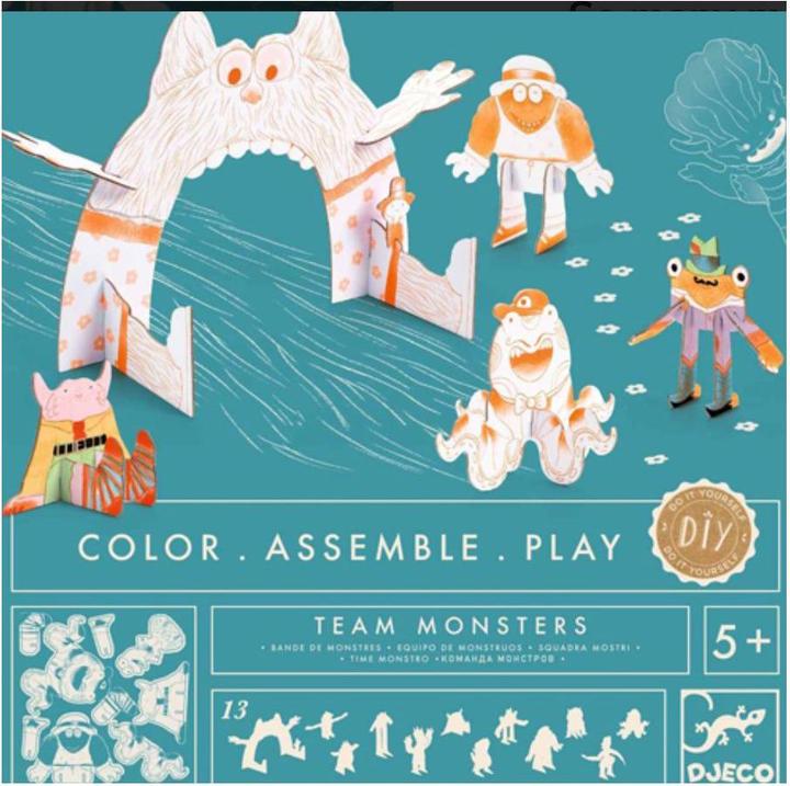 Actual product image Djeco 3D building & colouring set Monster (small)