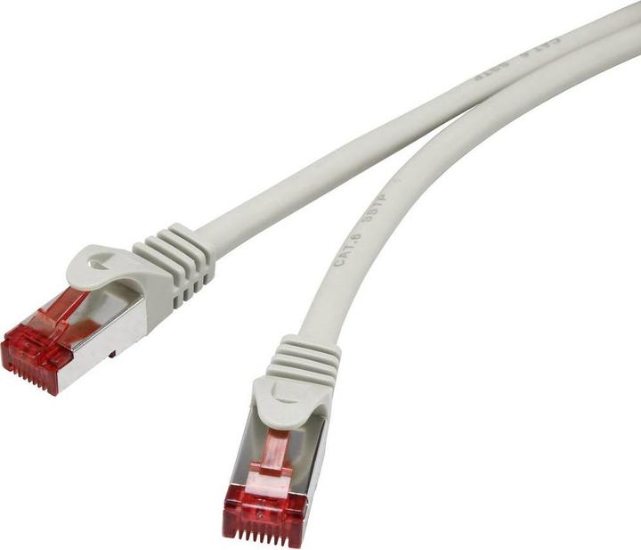 Actual product image Renkforce RF-4724934 RJ45 network cable, patch cable CAT 6 S/FTP 2.00 m Grey with latching nose protection (S/FTP, CAT6, 2 m)