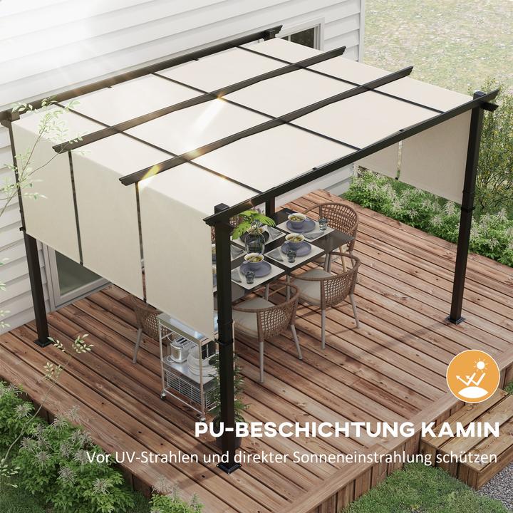 Produktbild Outsunny Pergola Stahl, Polyester Beige (357 cm, 296 cm)