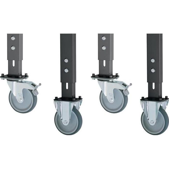 RAU, Bolzenschneider + Seitenschneider, Rollensatz 2 Bock-/2 Lenkrollen m. Feststeller Rollen-Ø 125 mm für Werktische Hö...