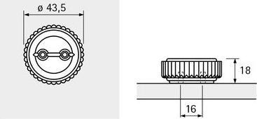 Produktbild Hettich Knopf Varano Schwarz matt 16 mm