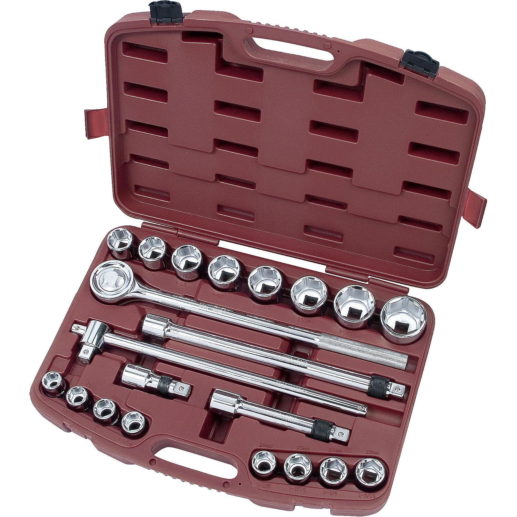 Kraftwerk, Werkzeugkoffer, 21-t. Steckschlüsselkoffer 3/4"