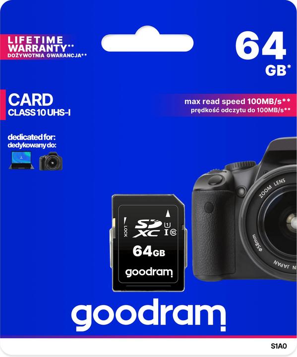 Immagine prodotto Goodram S1A0 SDXC UHS-I Classe 10 (64 GB, SDXC, U1, UHS-I)