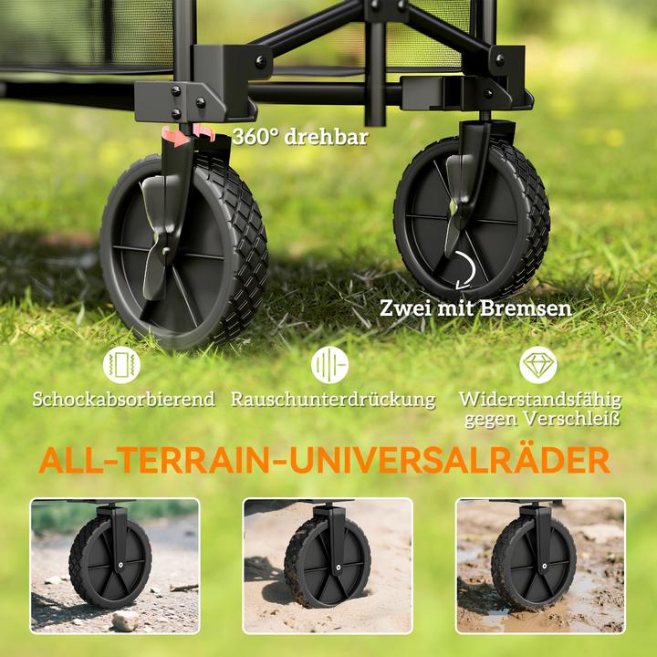 Actual product image Outsunny Gartenwagen Stahl, Polyester Schwarz