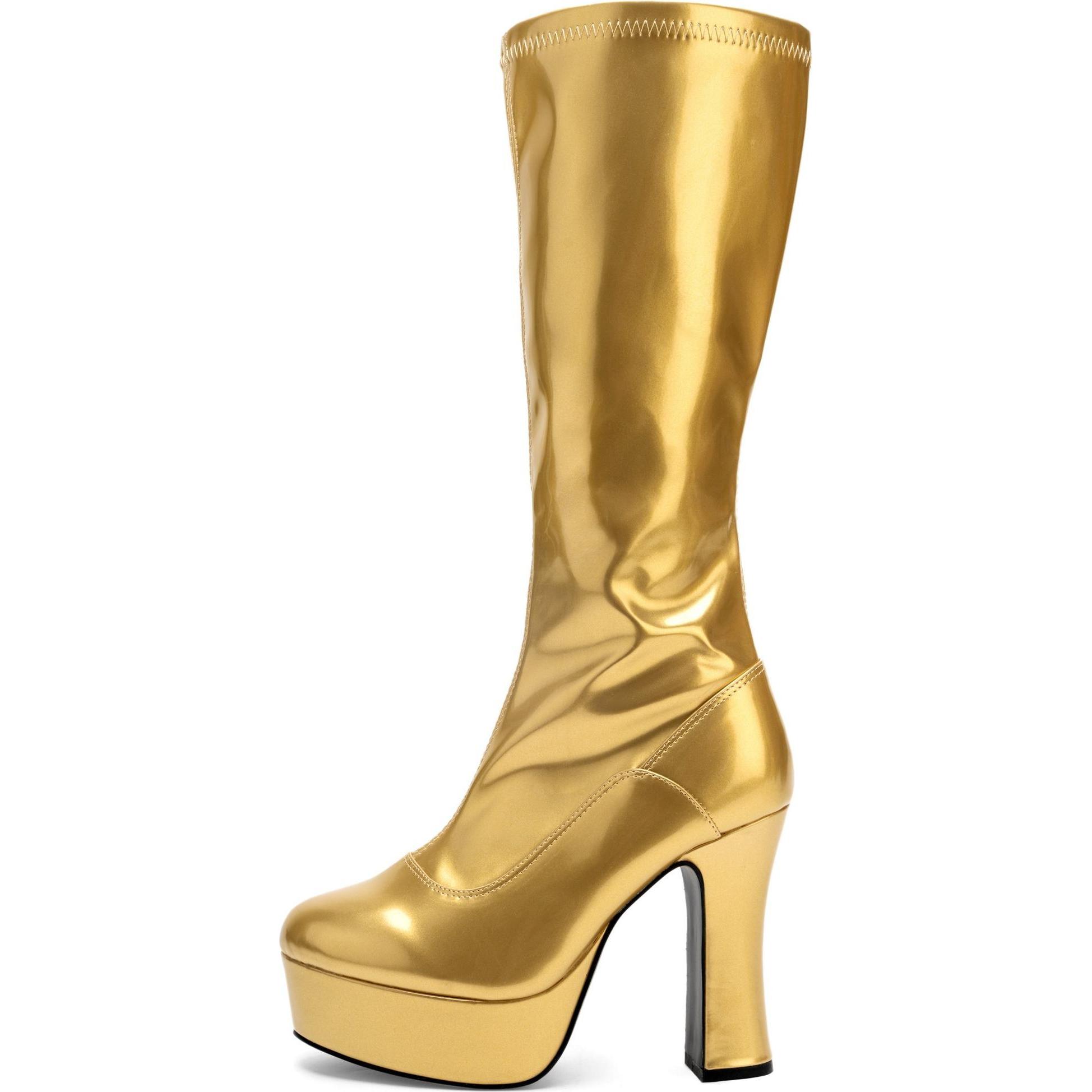 Maskworld Plateau Stiefel mit Reissverschluss gold