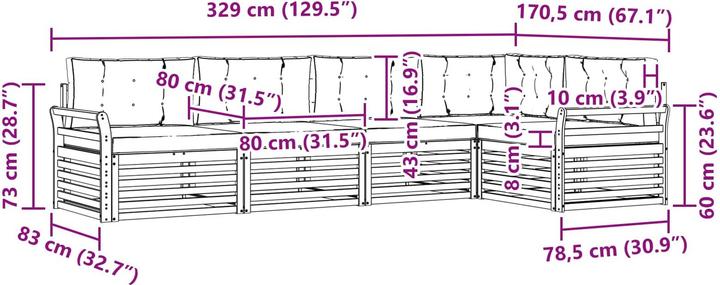 Produktbild vidaXL Outdoor-Sofa