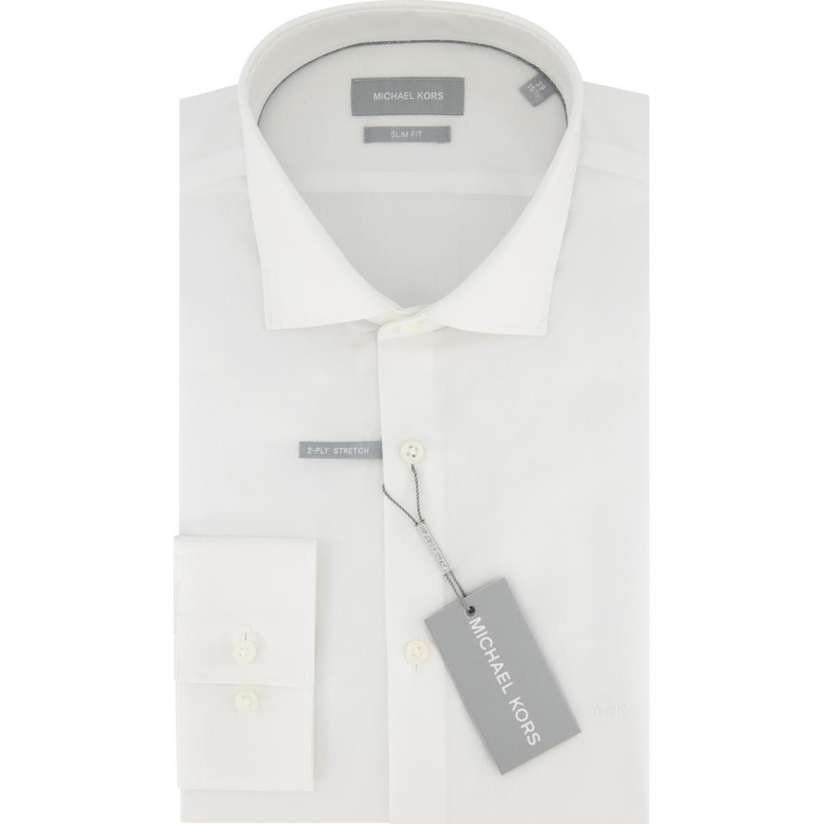 Michael Kors, Herren, Hemd, hemd poplin stretch, Weiss, (39)