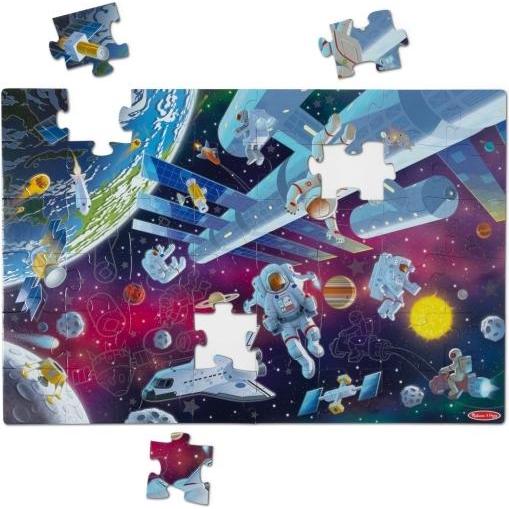 Thumbnail - Melissa & Doug Outer Space Glow-in-the-Dark Floor Puzzle (31010) (48 Teile)