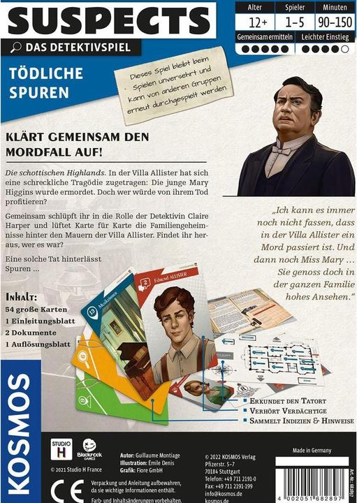 Produktbild Kosmos Kennerspiel Suspects: Tödliche Spuren (Deutsch)