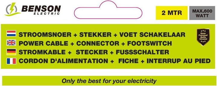 Actual product image Benson Electric CEE 7/16 - open end (2 m)