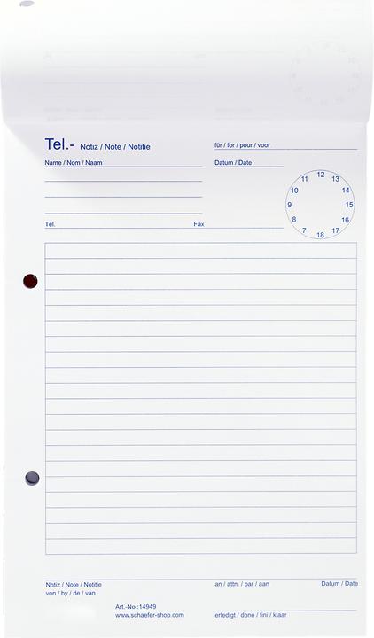 Image du produit Schäfer Shop Bloc-notes téléphonique, DIN A5, 5 pièces (A5, À rayures)