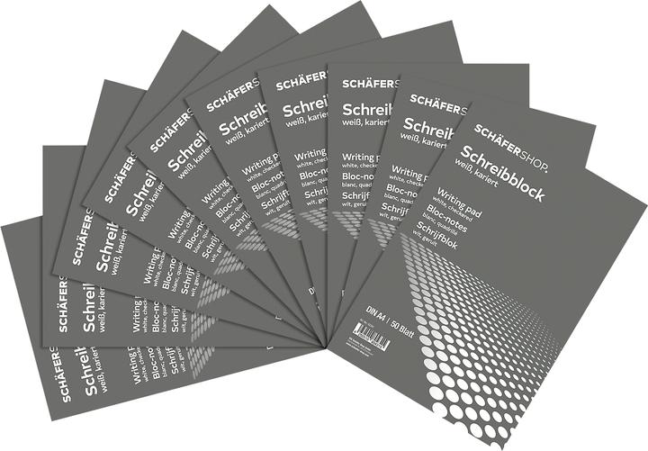 Produktbild Schäfer Shop Briefblock, 10 Stück, weiss (A4, Kariert)