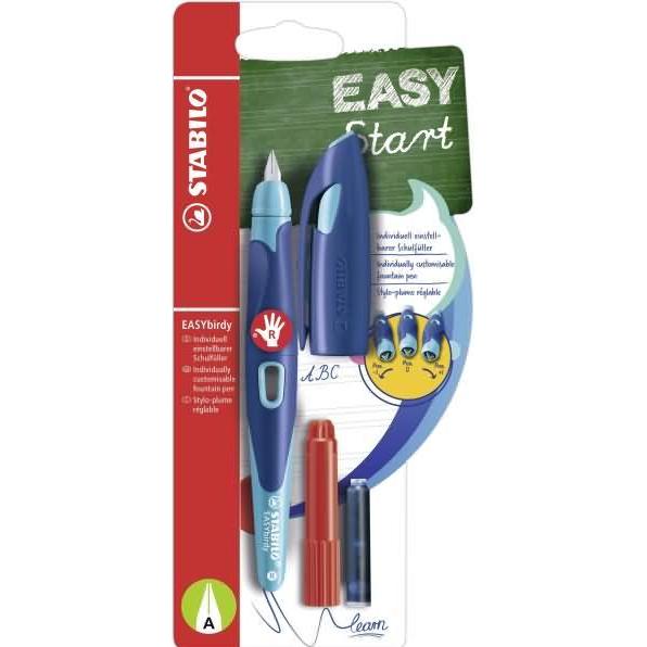 STABILO, Schreibstifte, Ergonomischer Schulfüller für Rechtshänder mit Anfänger-Feder A - EASYbirdy in mitternachtsb (Az...