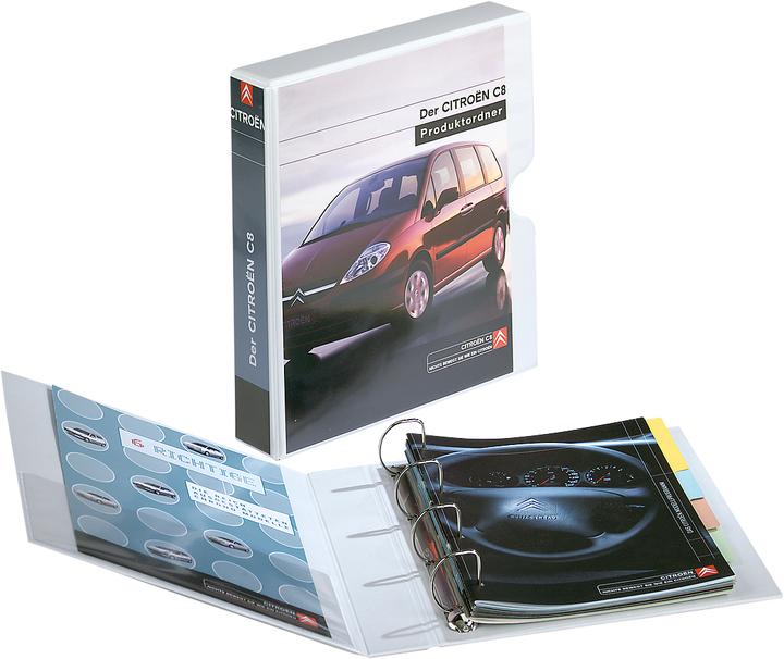 Actual product image Eichner Presentation slipcase+ring binder, A4, 4-ring mechanism, various spine widths (A4, 60 mm, 1 x)