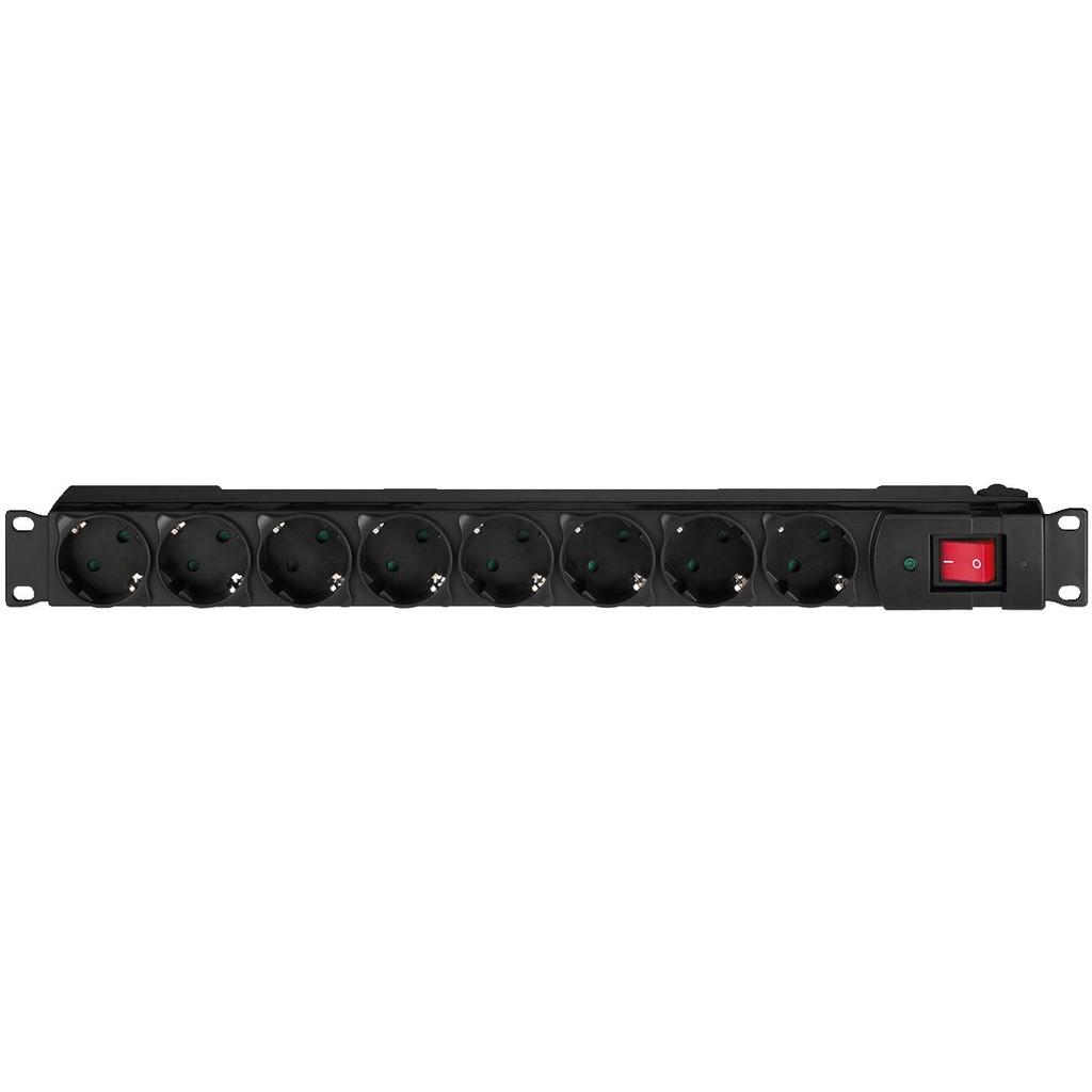 Monacor, Steckdosenleiste, Rack-Steckdosenleiste RCS-18 1 (8 x, CEE 7/3, 1 m)