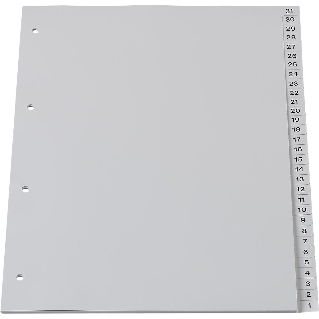 15x Schäfer Shop, Ordner Zubehör, Rücklaufendes PP-Register, Zahlen- oder Kalender-Register, einzeln