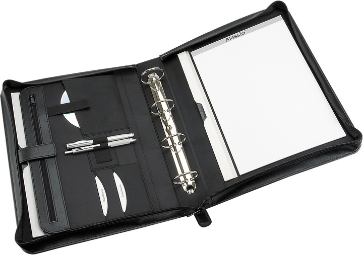 Image du produit Alassio Classeur à anneaux Rimini, DIN A4, imitation cuir FINEtouch, avec pochette pour CD (A4, 1 x)