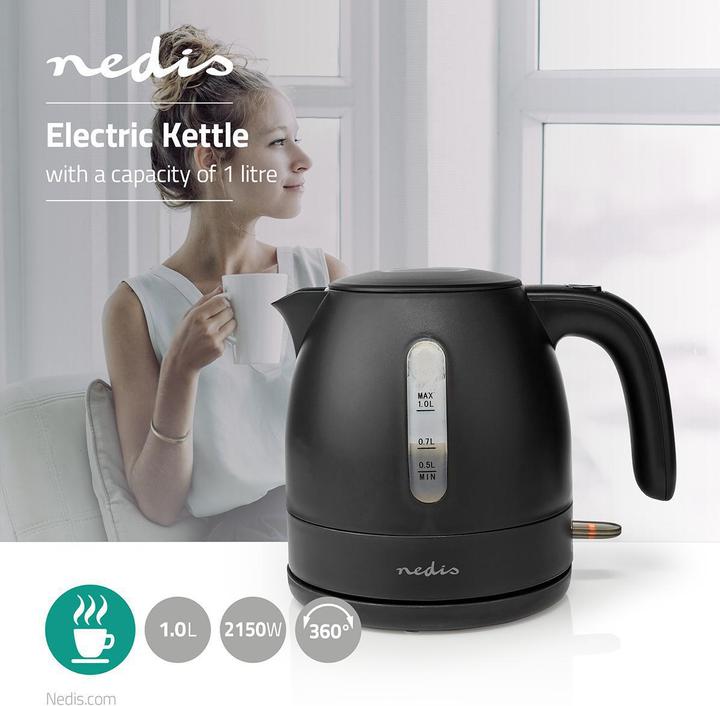 Produktbild Nedis Wasserkocher - 360°-Drehsockel - Boil-dry protection - Wasserstandsanzeige - Sicherheitsdeck (1 l)