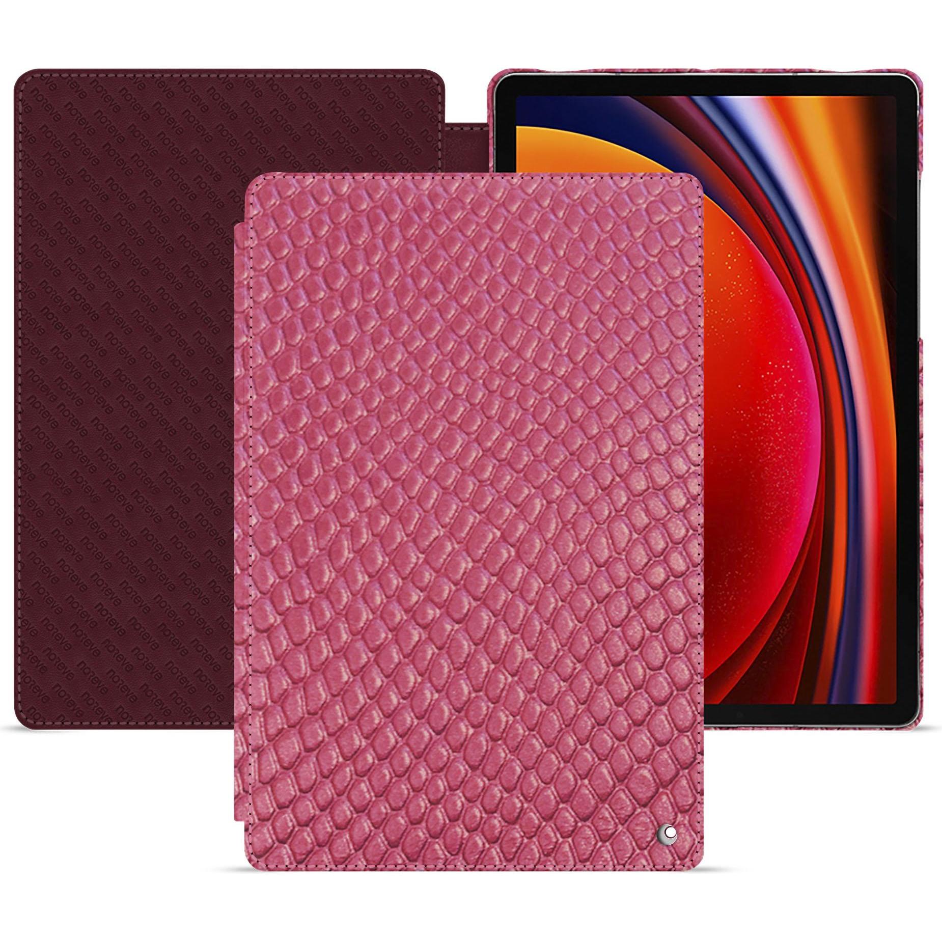 Noreve Lederschutzhülle horizontal (Galaxy Tab S9), Tablet Hülle, Rosa