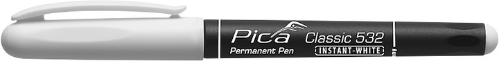 Actual product image Pica Permanent marker Classic 532, white, bullet tip 1-2 mm, waterproof, low odor, 10 pieces (White, 2 mm, 10 x)