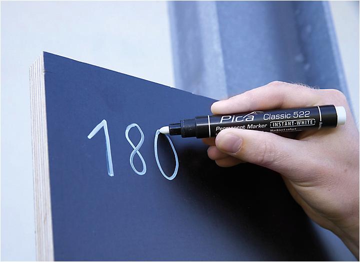 Actual product image Pica Permanent marker INSTANT-WHITE, white, waterproof, 10 pieces with line widths from 1-4 mm (10x)