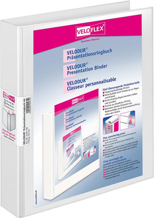 Actual product image Veloflex Presentation ring binder 4D-mechanism VELODUR, A4, cardboard PP (A4, 42 mm, 1 Piece)