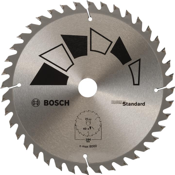 Productafbeelding Bosch Zubehör Cirkelzaagblad STANDAARD D= 184 mm Boring= 20 mm Z= 40