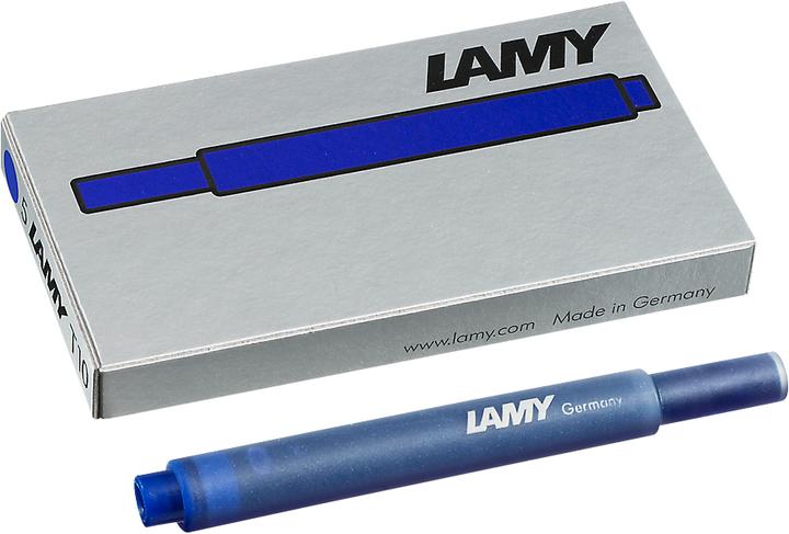 Lamy Tintenpatrone T10, Inhalt 1,25 ml, schwarz oder blau, 5 Stück (Tintenfass, Blau)