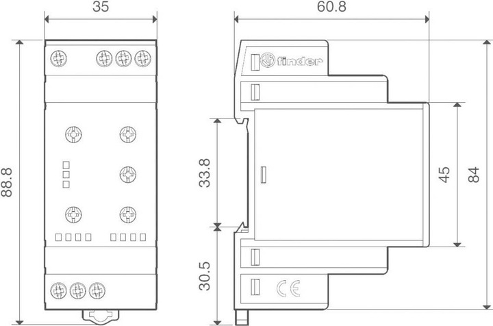 Immagine prodotto Finder Relè di monitoraggio della tensione 380-415V ac, 3P