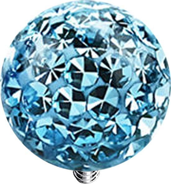 Actual product image Star Piercing Dermal Anchor crystal ball aqua epoxy protective layer (without brass, Titanium)
