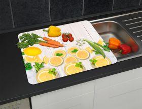 Actual product image Wenko Multi-plate Mod. Lemon cover plate for glass ceramic hobs, chopping board