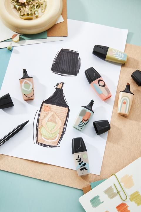Image du produit STABILO Boss Mini Naturevibes 6er Etui (Terre d'ombre, Vert terre, Sienne, Boue verte, gris chaud, Beige, 5 mm, 6 x)