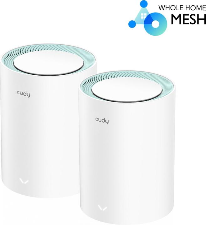 Produktbild Cudy M1300 2-PACK mesh wi-fi system Dual-band ( / ) Wi-Fi 5 (802.11ac) White 1 Internal