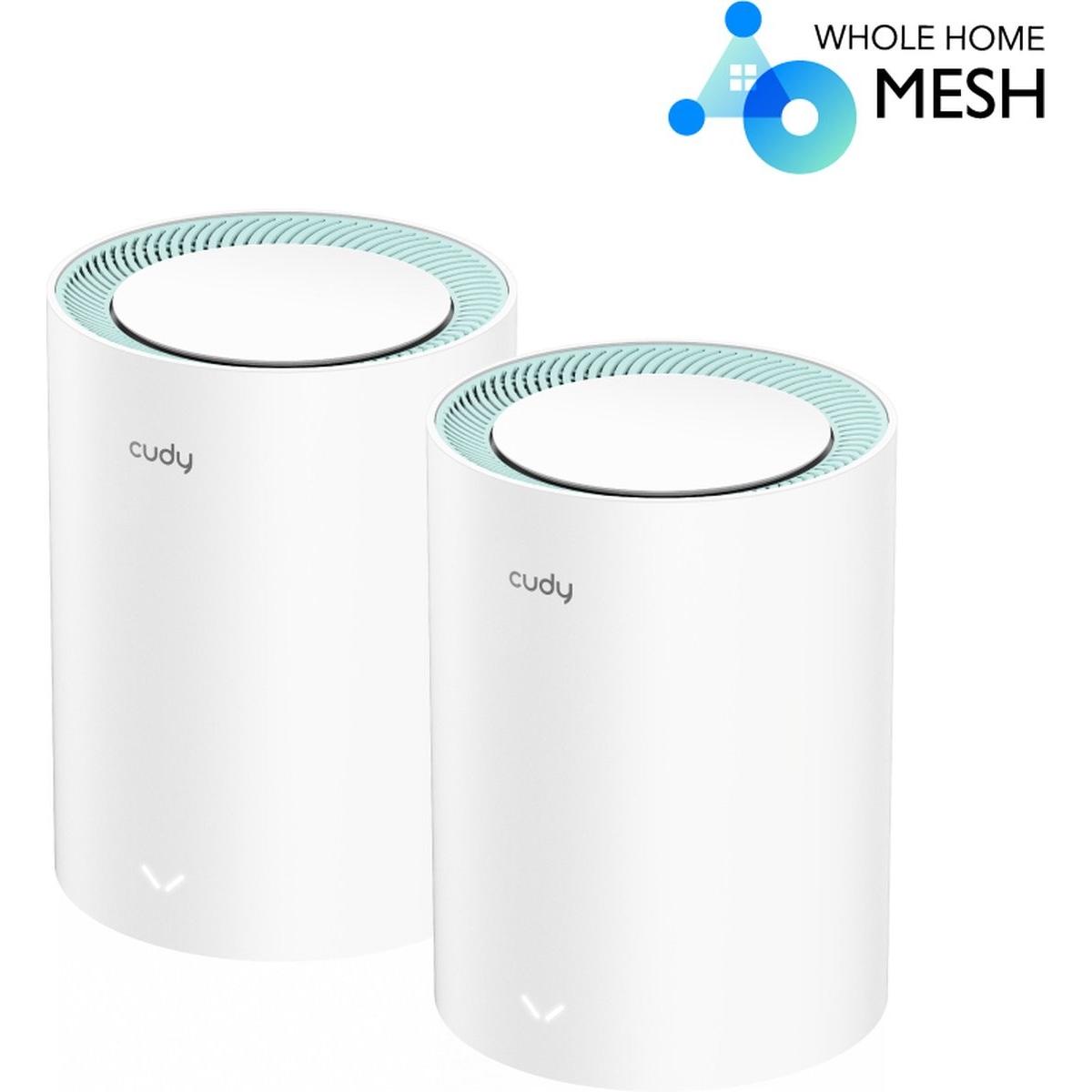 Cudy M1300 2-PACK sistema mesh wi-fi Dual-band ( / ) Wi-Fi 5 (802.11ac) Bianco 1 Interno, Router, Bianco