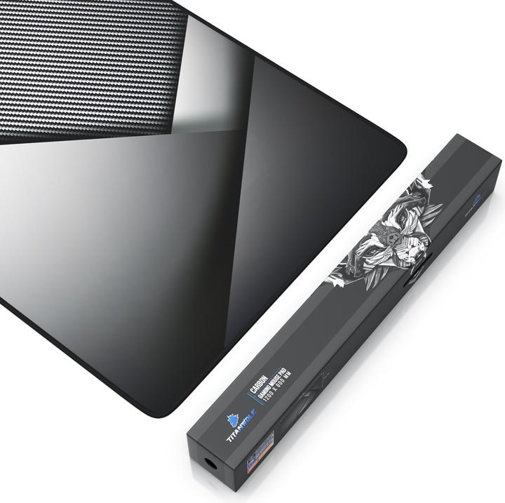 Image du produit Titanwolf Tapis de souris de jeu, tapis de souris XXXL Speed 1200 x 600 mm, vitesse & précision, carbone (XXL)