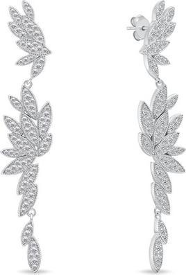 Image du produit Brilio Silver - Long silver earrings with zircons EA1135W