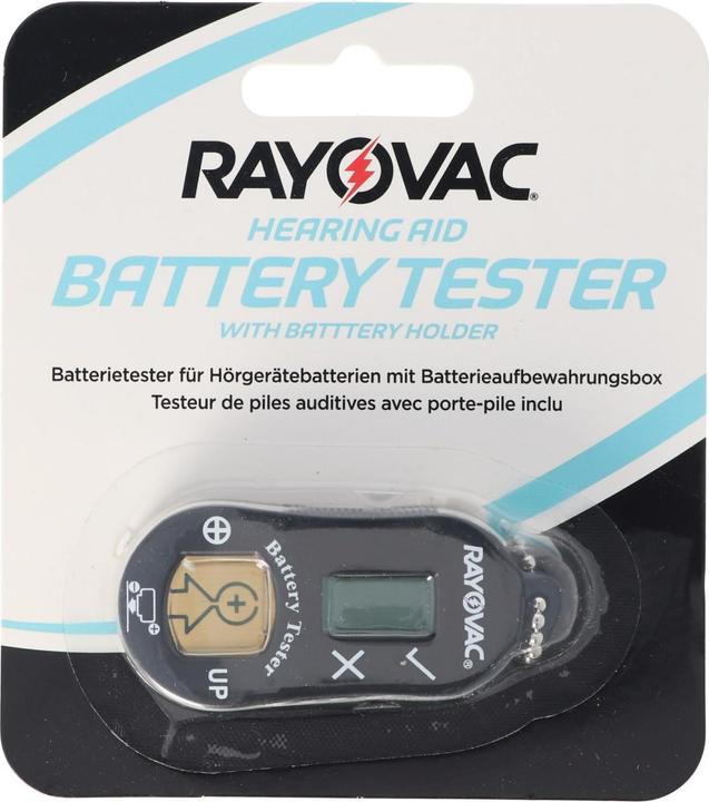 Actual product image Rayovac Battery tester for hearing aid batteries with battery storage box