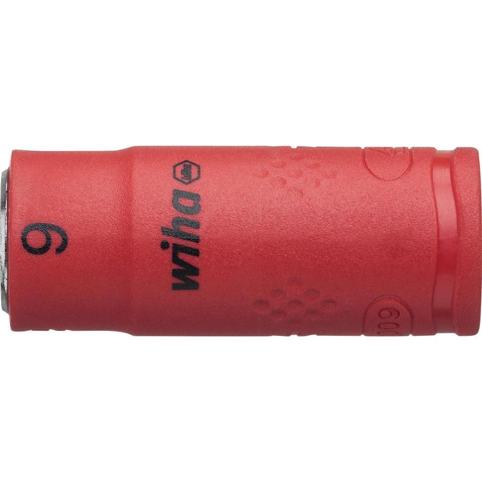 Wiha, Steckschlüssel + Stecknuss, Steckschlüsseleinsatz isoliert, 1/4", Aussensechskant, 9,0 mm (9 mm)