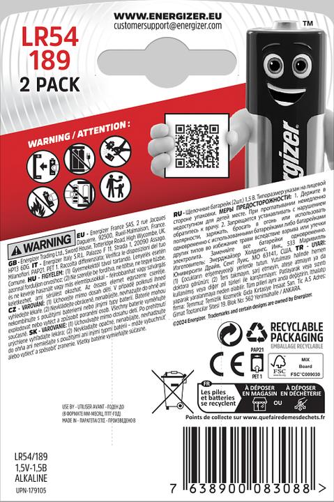 Image du produit Energizer Spécialité LR54/189 (2 pcs, AG10, 66 mAh)