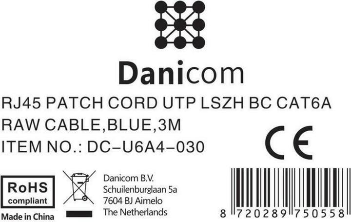Produktbild Dsit CAT6a Netzwerkkabel 100% Kupfer (U/UTP, CAT6a, 3 m)