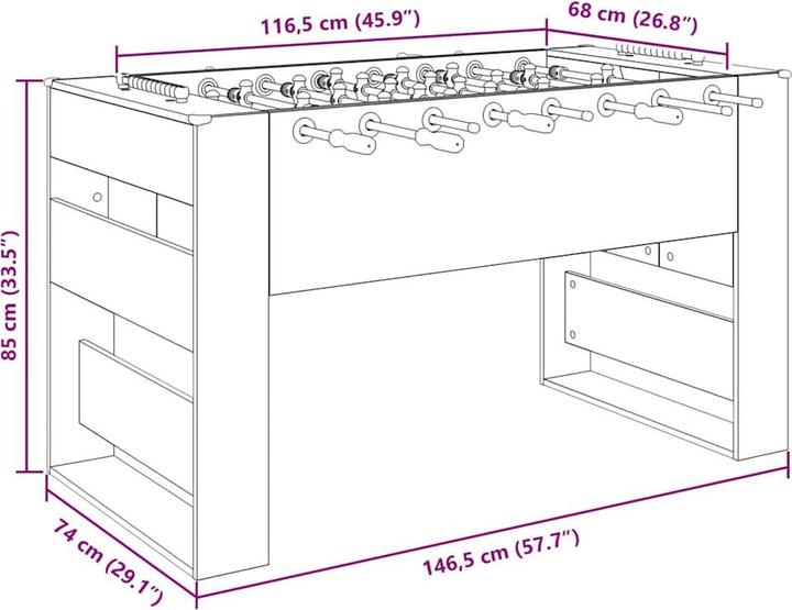Produktbild vidaXL Tischfussballspiel