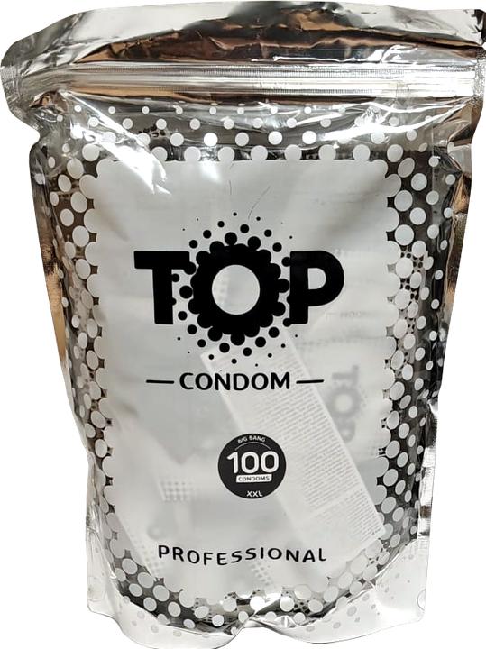 TOP Big Bang XXL, 100 Kondome – 60 mm breit, extra lang, Silikonöl-befeuchtet (100 pcs.)