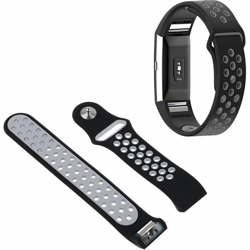 Thumbnail - Strap-it Sportarmband (Silikon, Charge 2), Uhrenarmband, Mehrfarbig, Schwarz, Grau