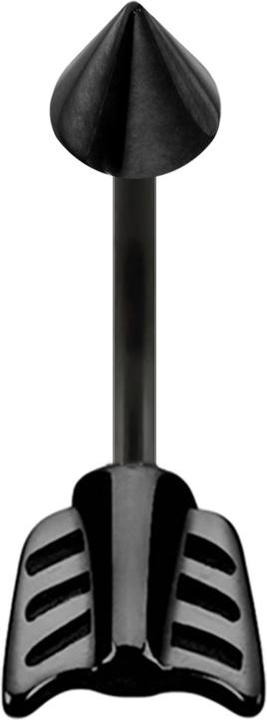 Immagine prodotto Star Piercing Micro Banana nera con cono e freccia (senza ottone, Acciaio chirurgico 316L)