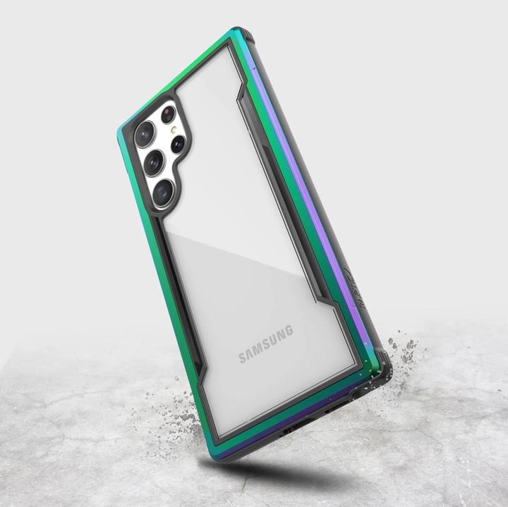 Produktbild Samsung Galaxy S22 Ultra - Raptic/X-Doria Defense Shield Case mit iridescent Rahmen (Samsung Galaxy S22 Ultra)