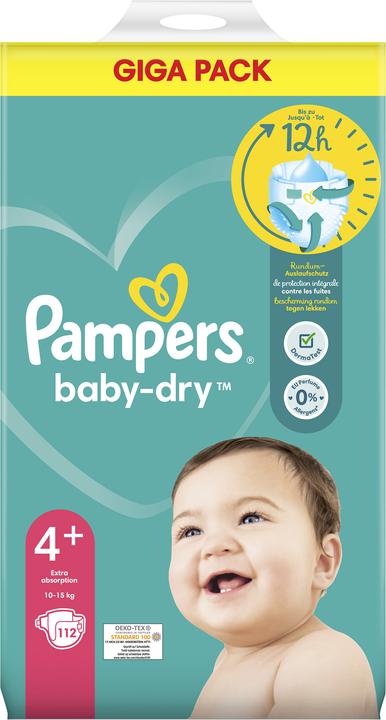 Actual product image Pampers Baby-Dry (Size 4+, Half month box, 112 Piece)