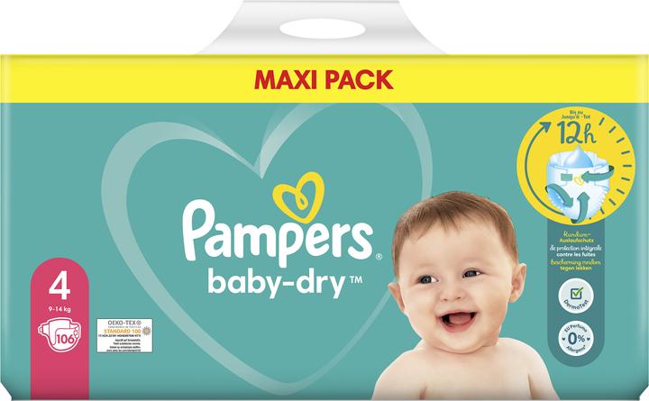 Produktbild Pampers Baby-Dry (Gr. 4, Halbmonatsbox, 106 Stück)